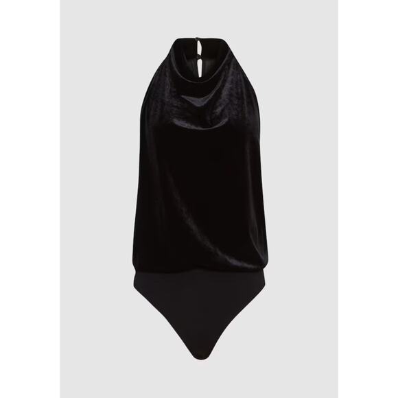 Reiss Tops - Reiss Kimberley Sleeveless Velvet Bodysuit in Black size L